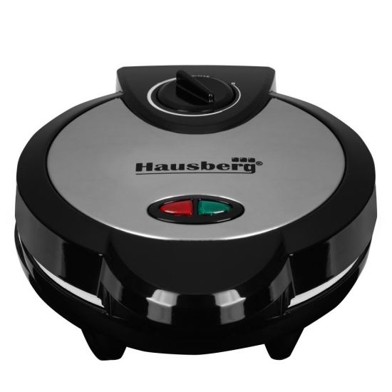 Hausberg HB-3562NG Waffeleisen, 1300 W, 4 Fächer, Edelstahlgehäuse, Schwarz