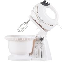 Mixer mit rotierender Schüssel Hausberg HB-3519AB, 5 Geschwindigkeiten + Turbo, Fassungsvermögen 2 l, Leistung 250 W, Weiß