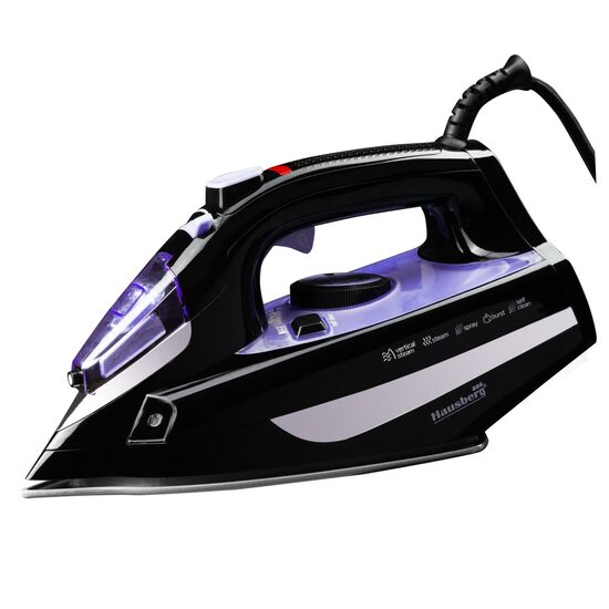 Bügeleisen HAUSBERG HB-7842MV, 2300W, 300ml Wassertank, 18g/min Dampf, Keramiksohle, selbstreinigend, Spray, Lila 