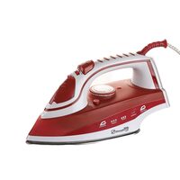 Hausberg HB-7831RS Bügeleisen, 2200W, Edelstahlsohle, Sprühfunktion, 400ml Wassertank, Rot