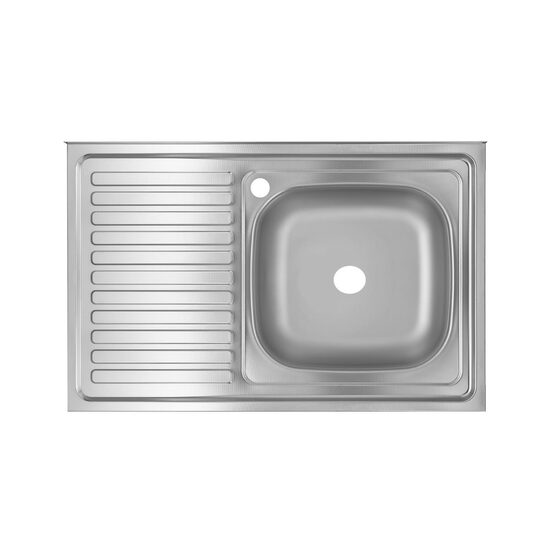 Freddo SN7001D/Q90 Küchenspüle, für Maske, Antikalk-Finish, Becken rechts, 80x50cm, Edelstahl
