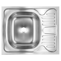 Küchenspüle für Dunstabzugshaube SANITEC S402S, 60x50 cm, Becken links, 0,4 mm, Edelstahl