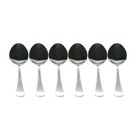 Set 6 Linguri Desert Hausberg HB-H08, Inox, 17.1 cm, Finisaj Lucios, Argintiu