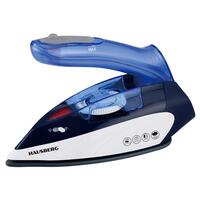 Hausberg HB-7810BL Mini-Bügeleisen, 1000 W, Reise, 75 ml, Keramik, Selbstreinigend, Weiß-Blau
