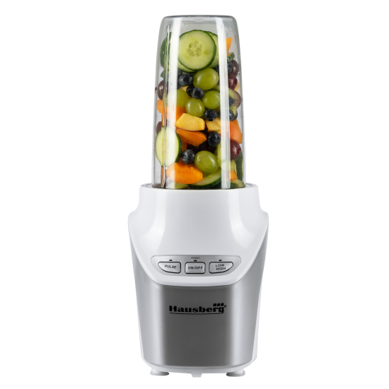 Blender 2 w 1, moc 1000W, Hausberg HB7705AB, Ekstraktor Odżywczy, 8 sztuk, Biały