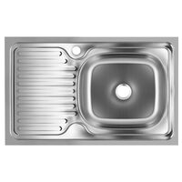 Küchenspüle für Dunstabzugshaube SANITEC EC-416/D, Becken rechts, 80x50 cm, 0,6 mm, Edelstahl