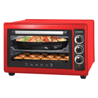 Cuptor Electric Hausberg HB-9026RS capacitate 36 Litri, putere 1300-1500W, Temperatura maxima 320 grade, Cronometru cu oprire automata si functie de alarma, Rosu
