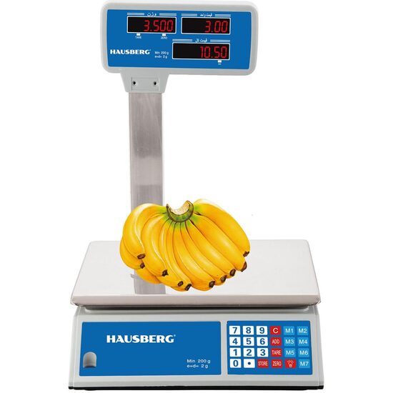 HAUSBERG HB-6063 Gewerbewaage, elektronisch, Doppelanzeige, 40kg