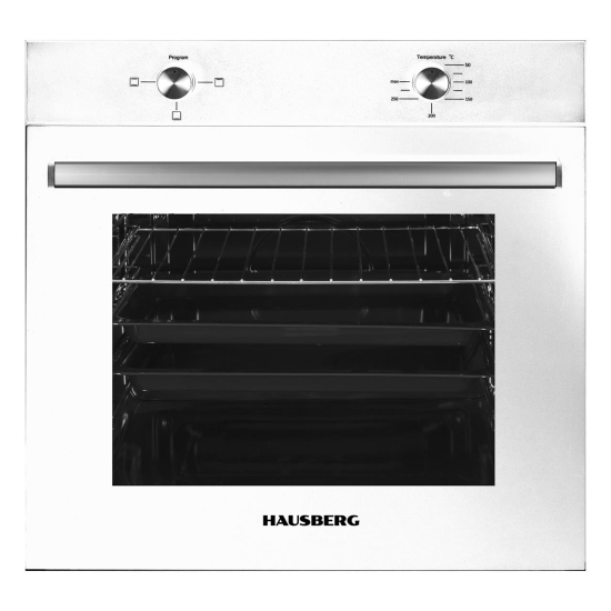 Four encastrable Hausberg HB-8051AB, électrique, puissance 2000 W, 76 l, 4 fonctions, classe A, blanc